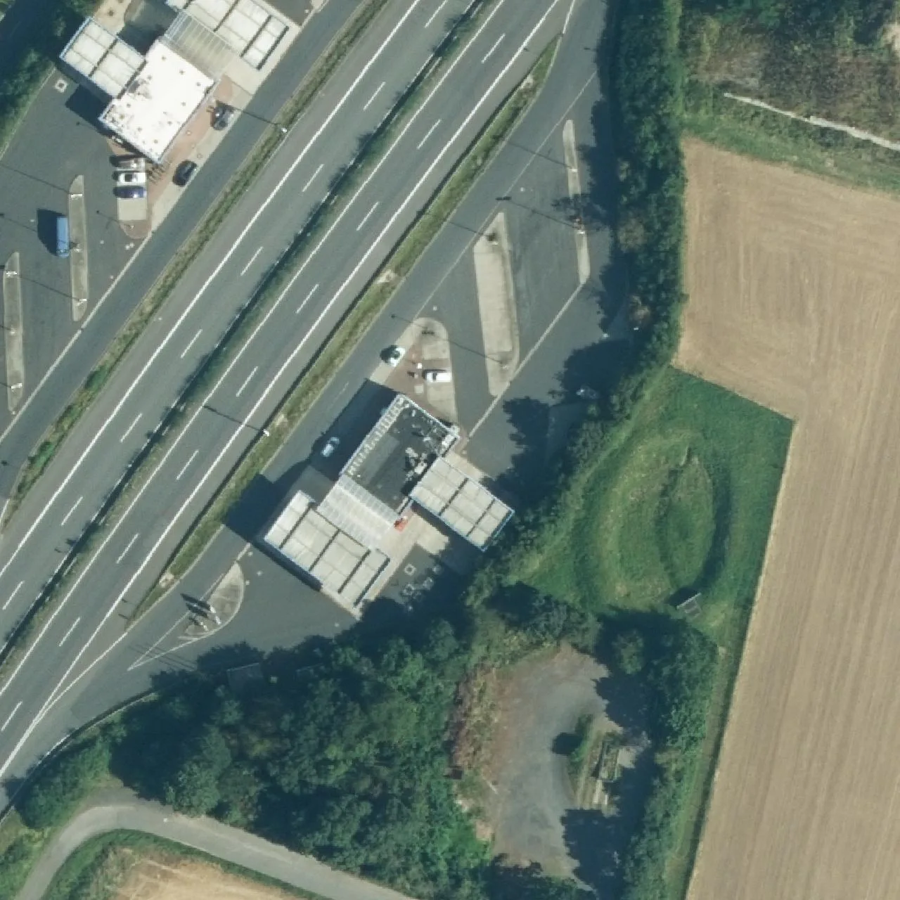 Aerial photo (orthophoto) of truck parking Holzhausen Ost from 2024