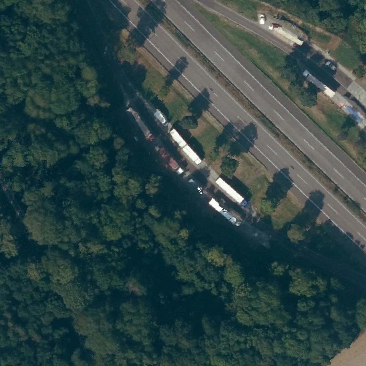 Aerial photo (orthophoto) of truck parking Hundsberg Süd from 2024