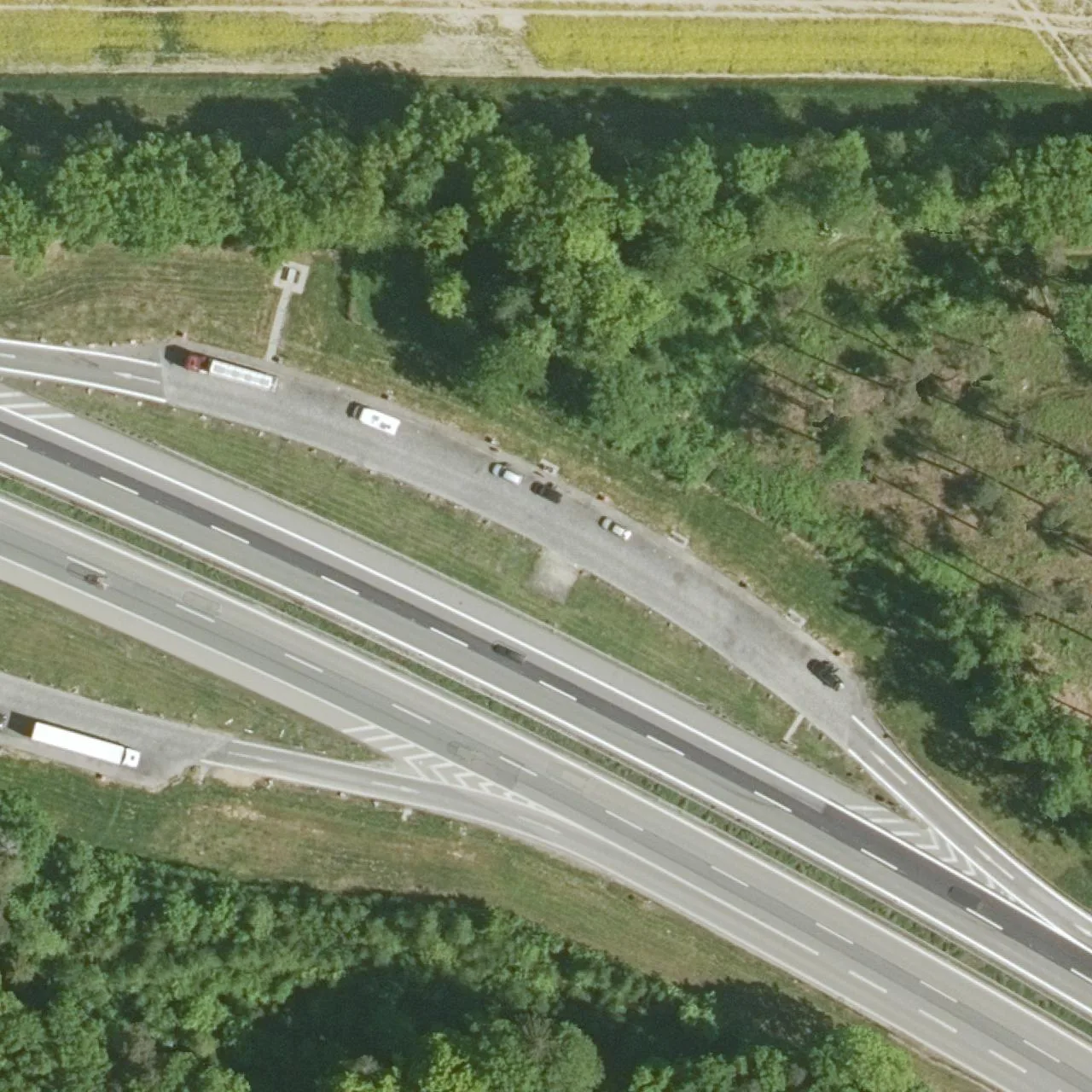 Aerial photo (orthophoto) of truck parking Erlgrund Nord from 2025