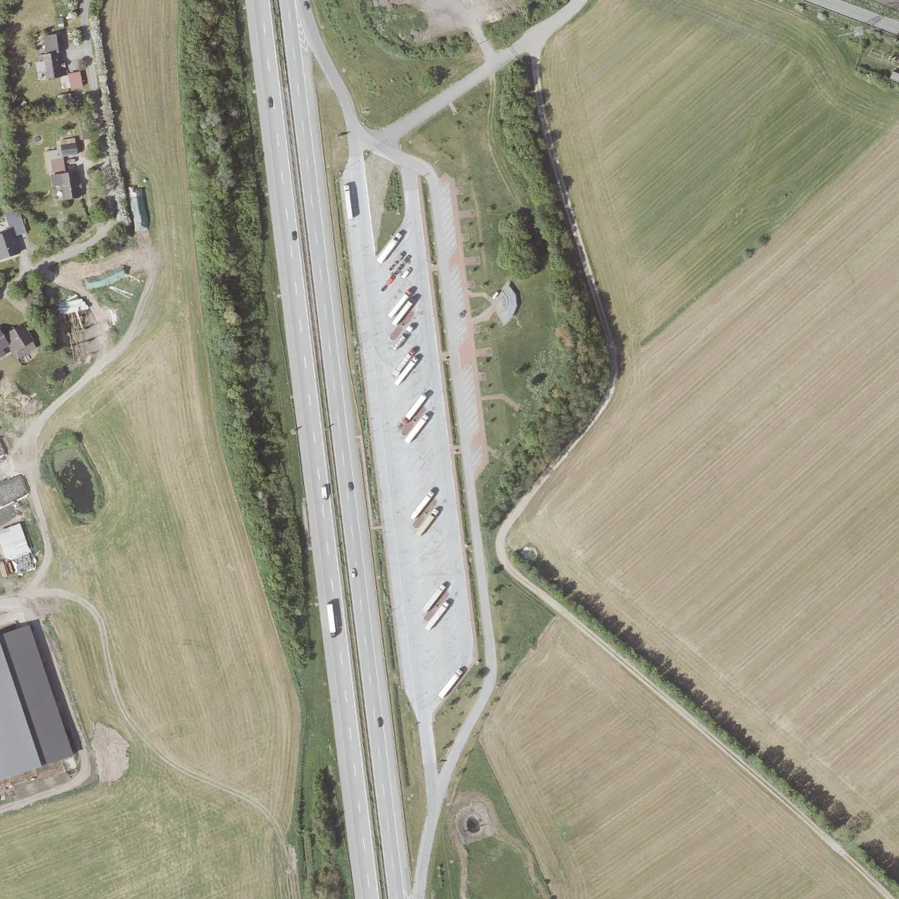 Aerial photo (orthophoto) of truck parking Jalm from 2024