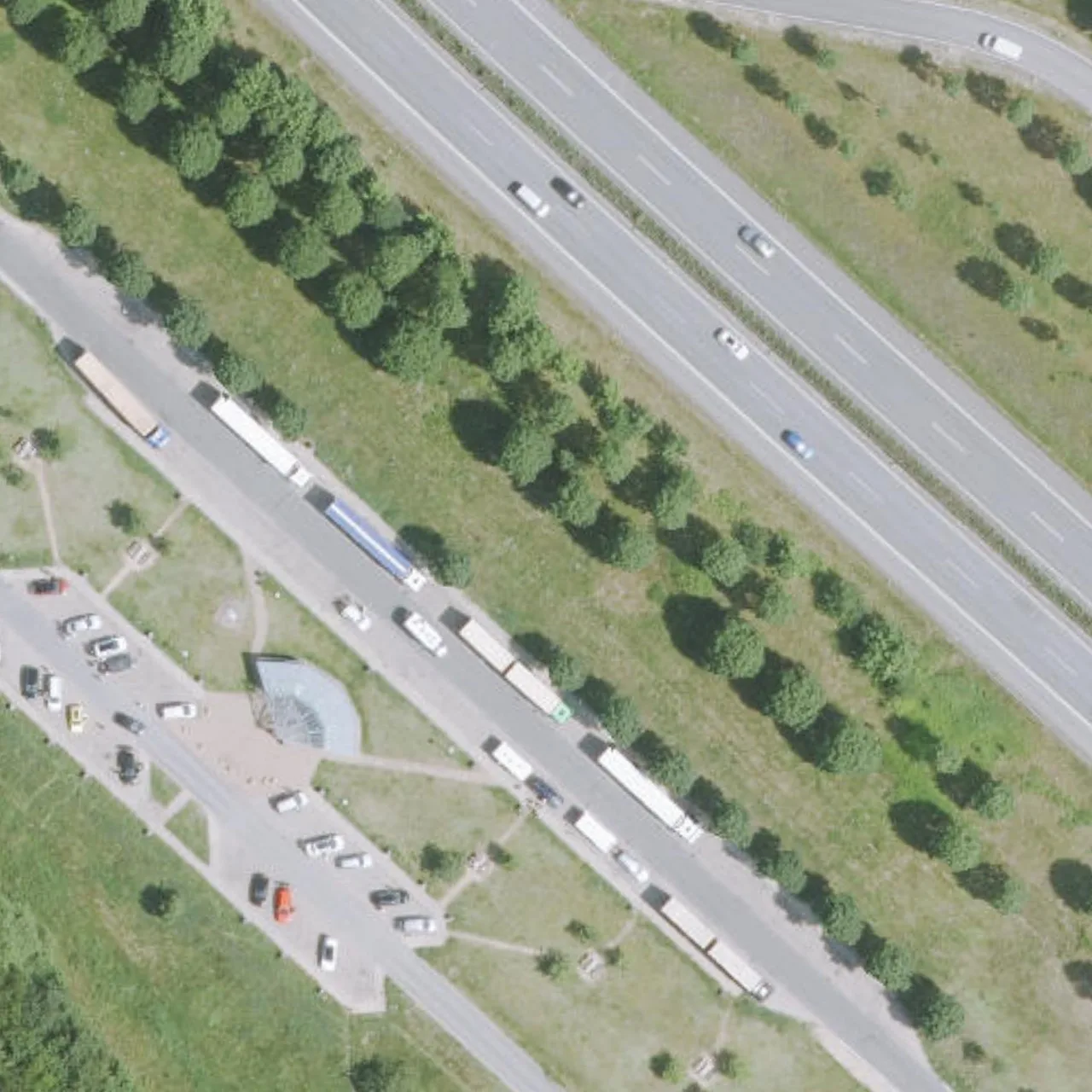 Aerial photo (orthophoto) of truck parking Karkfeld West from 2025