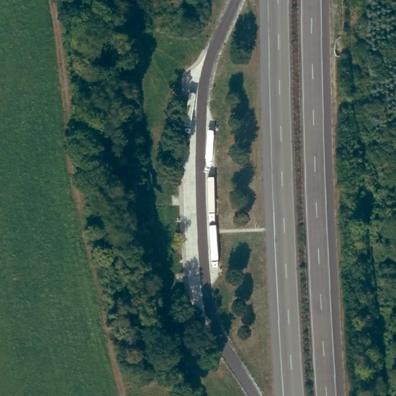 Aerial photo (orthophoto) of truck parking Bärenberg Süd from 2024