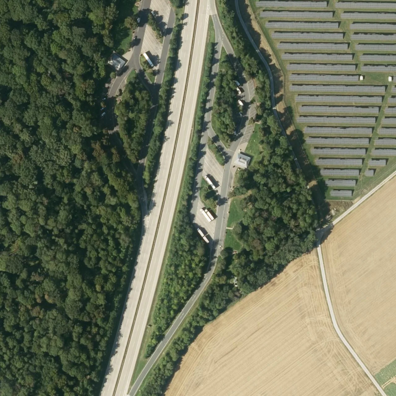 Aerial photo (orthophoto) of truck parking Fuchsloch Ost from 2023