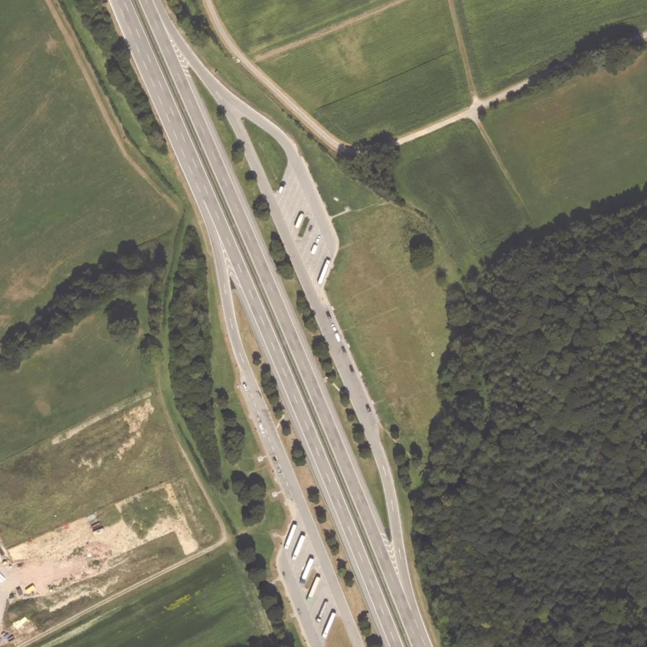 Aerial photo (orthophoto) of truck parking Tannengarten-Ost from 2022