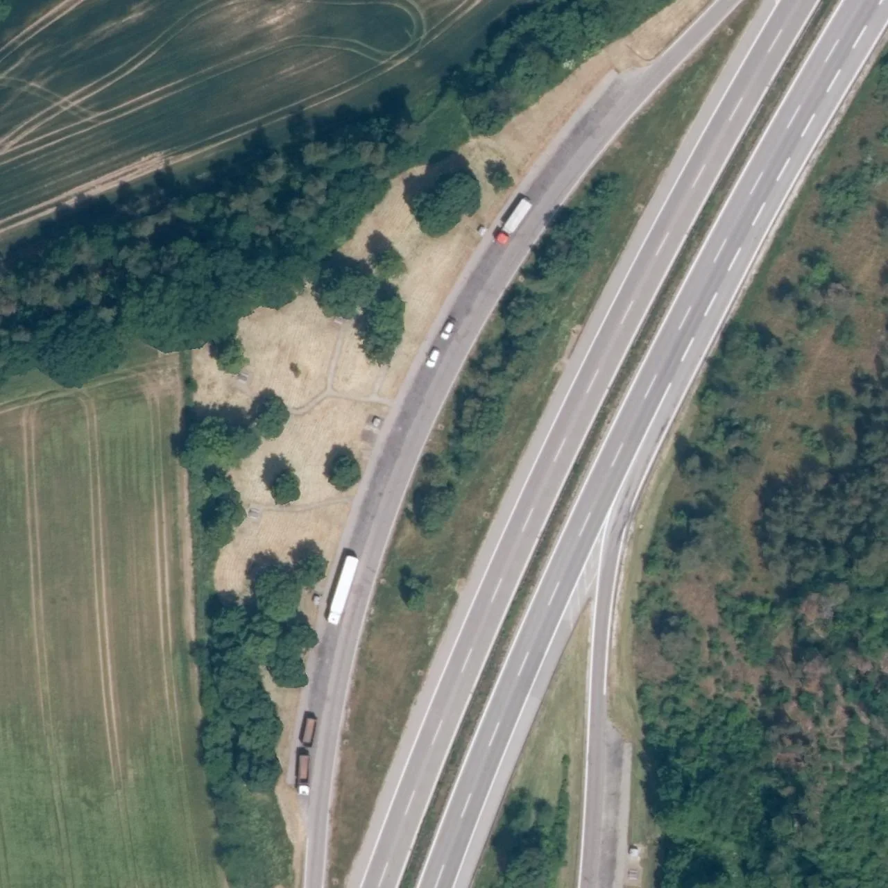 Aerial photo (orthophoto) of truck parking Haberhof West from 2023