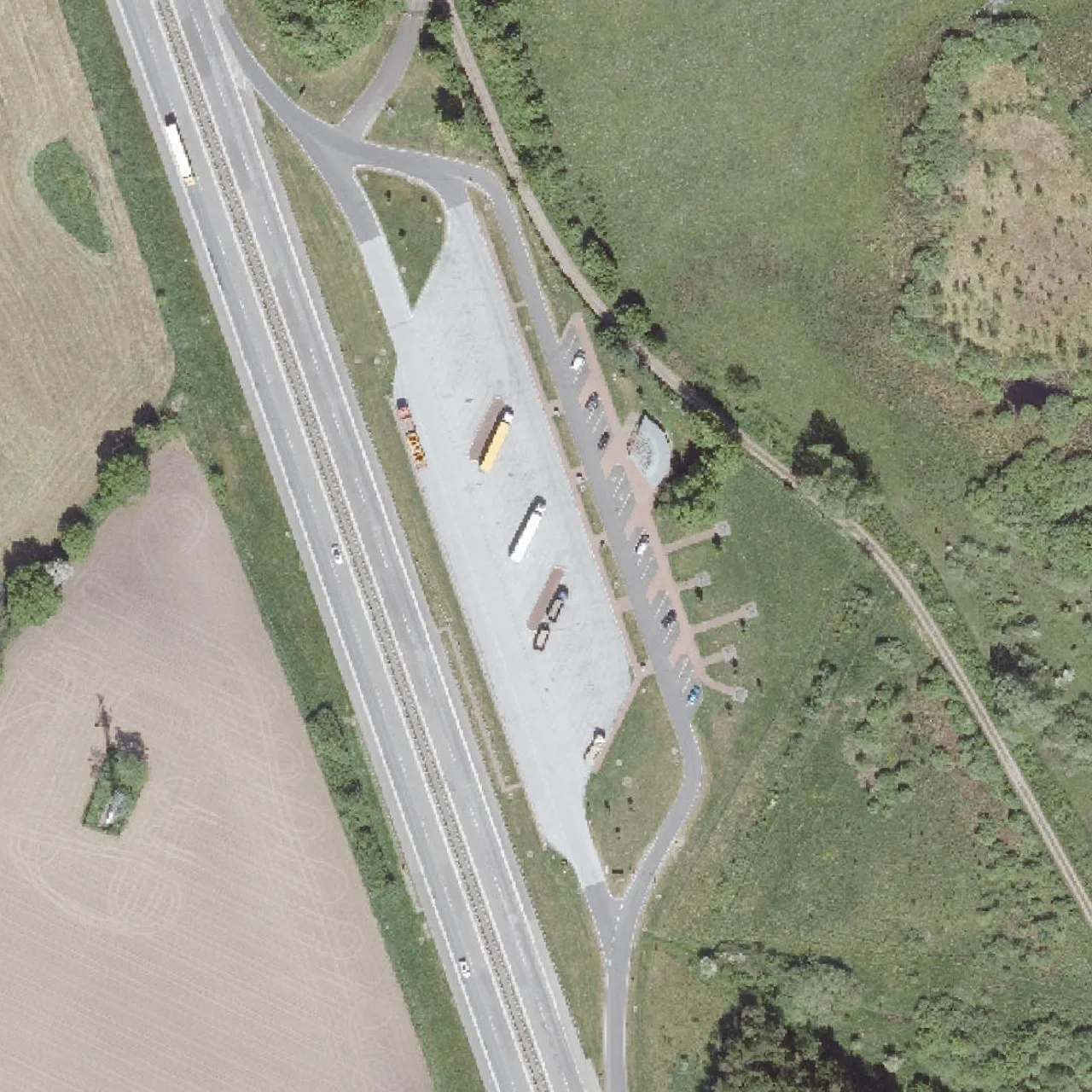 Aerial photo (orthophoto) of truck parking Lottorf from 2024