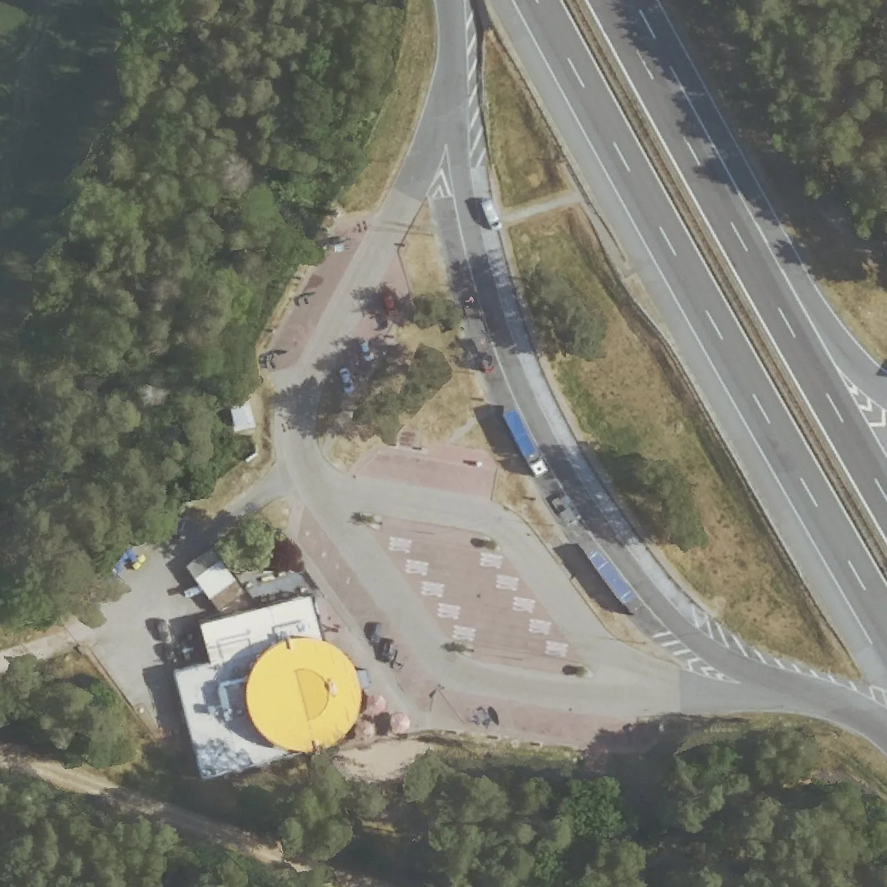 Aerial photo (orthophoto) of truck parking Prignitz West from 2023