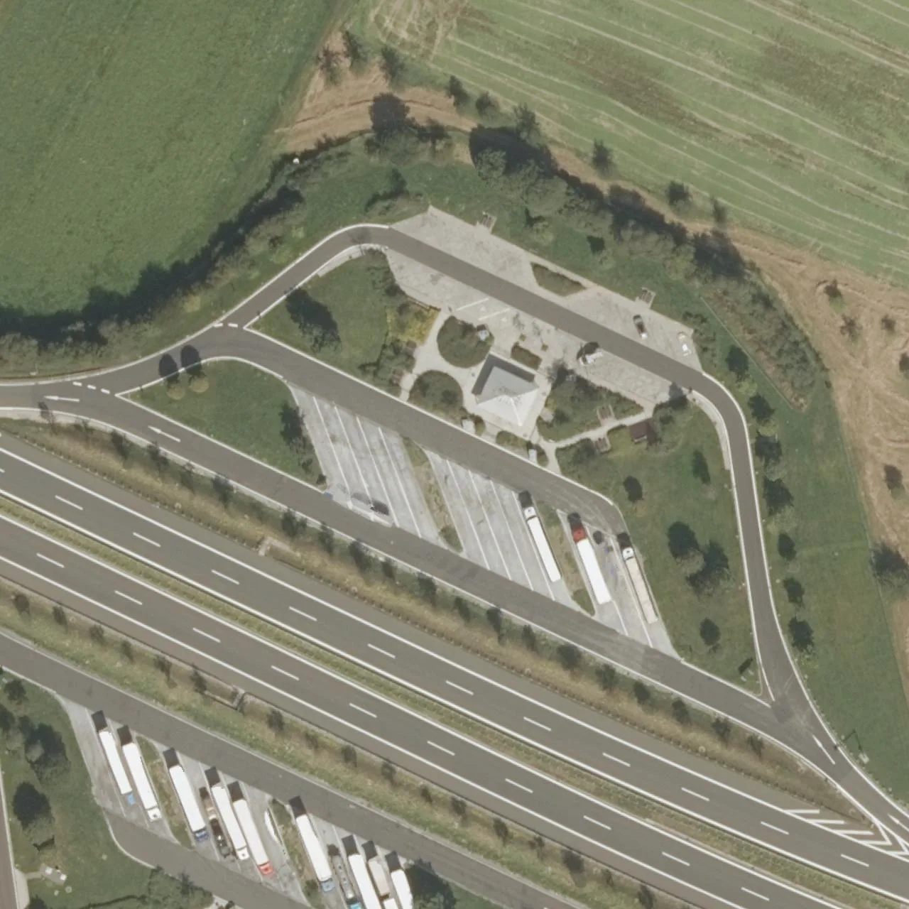 Aerial photo (orthophoto) of truck parking Wittschauer Höhe Nord from 2023