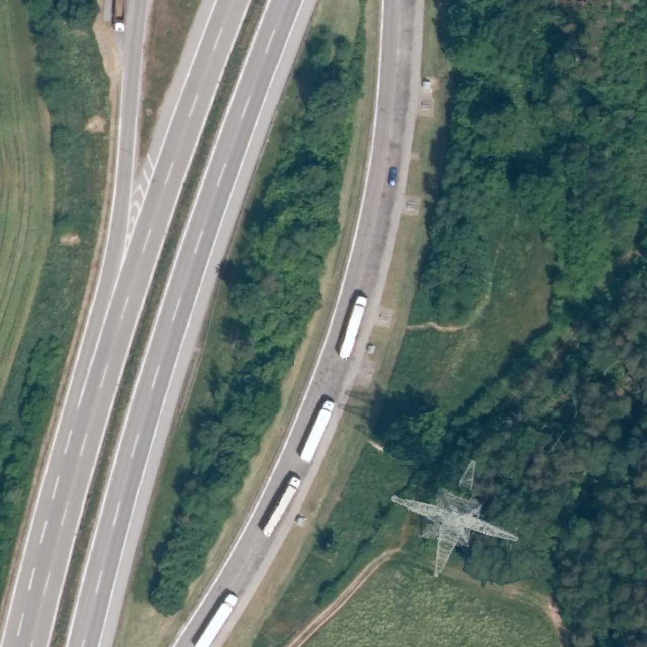 Aerial photo (orthophoto) of truck parking Haberhof Ost from 2023