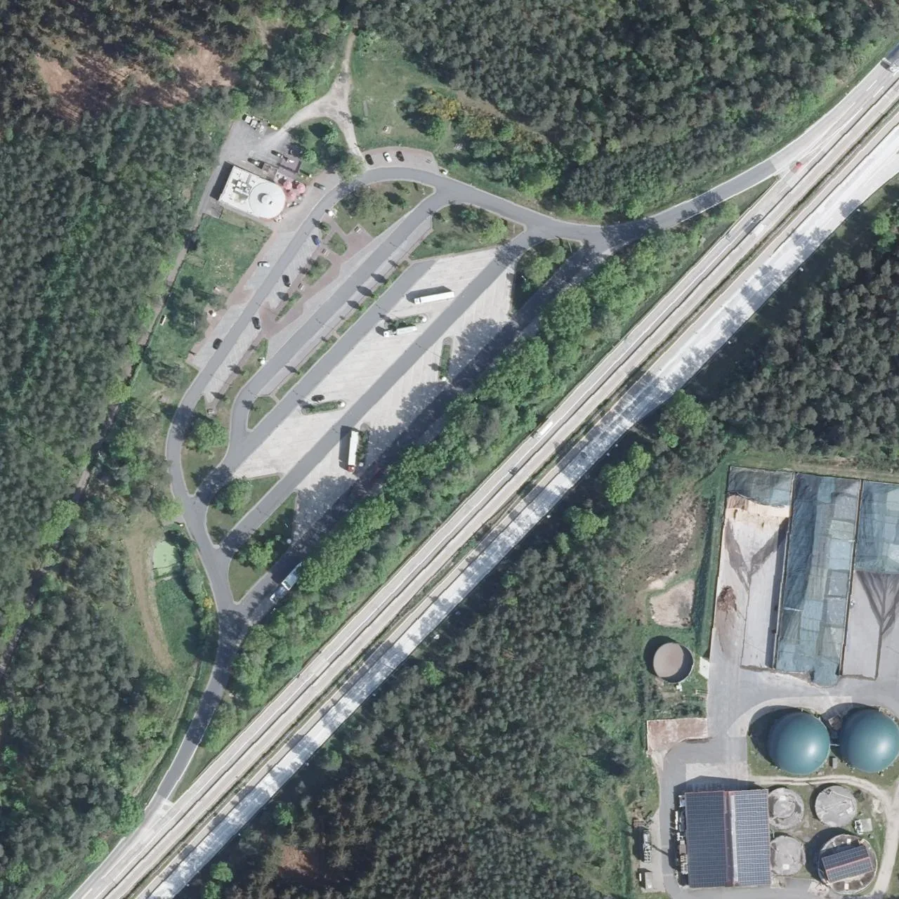 Aerial photo (orthophoto) of truck parking Vorm Wietzenbruch West from 2024