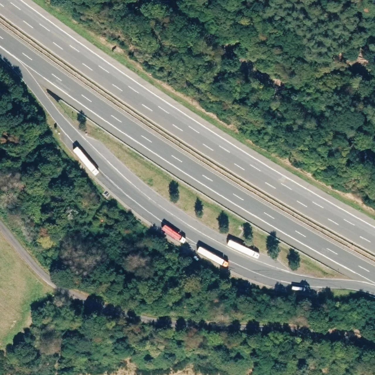 Aerial photo (orthophoto) of truck parking Scheidskopf from 2024