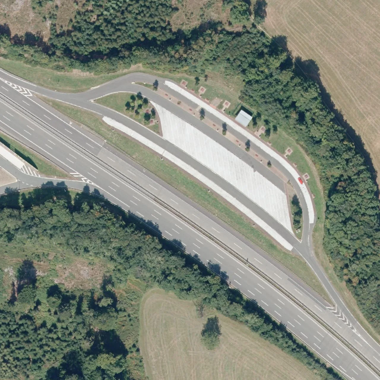 Aerial photo (orthophoto) of truck parking Drögenpütt from 2023