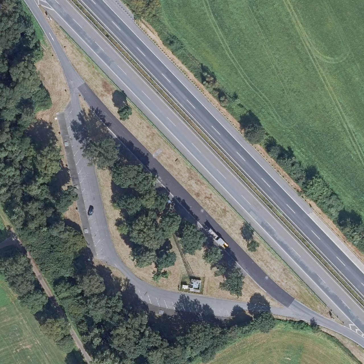 Aerial photo (orthophoto) of truck parking Elsholt from 2024