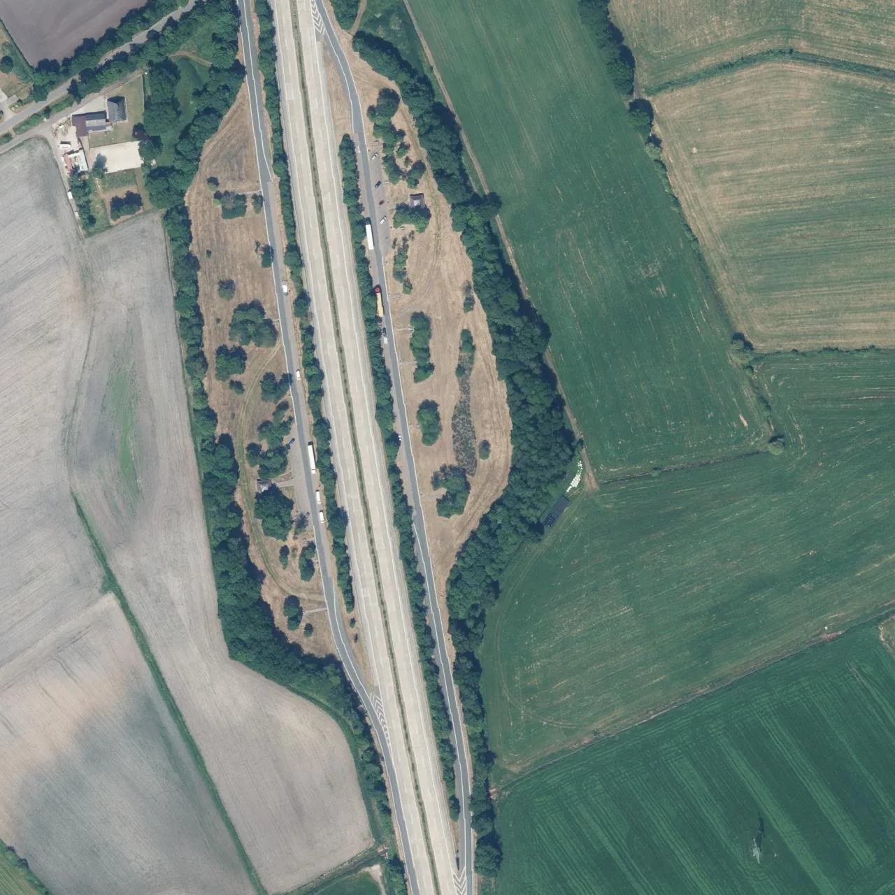 Aerial photo (orthophoto) of truck parking Bekhauser Büsche Ost from 2023