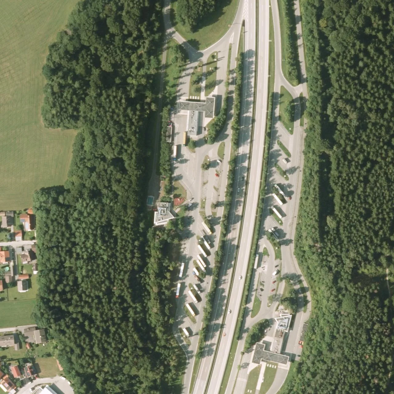 Aerial photo (orthophoto) of truck parking Höhenrain West from 2022