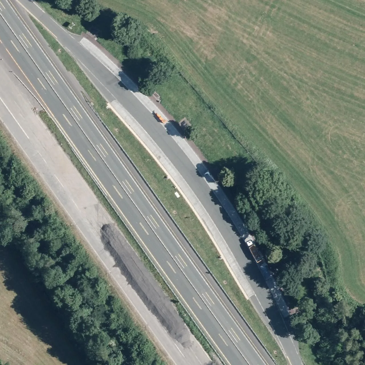 Aerial photo (orthophoto) of truck parking Weidebruch from 2023