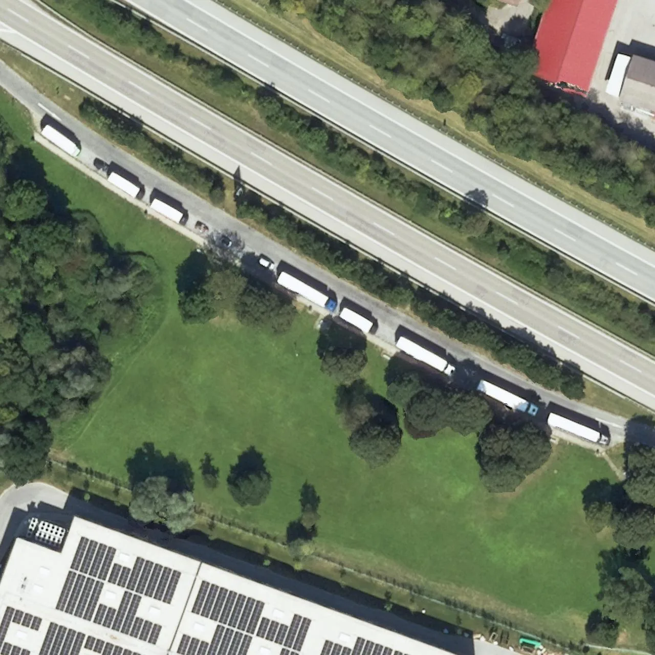 Aerial photo (orthophoto) of truck parking Potzham West from 2022