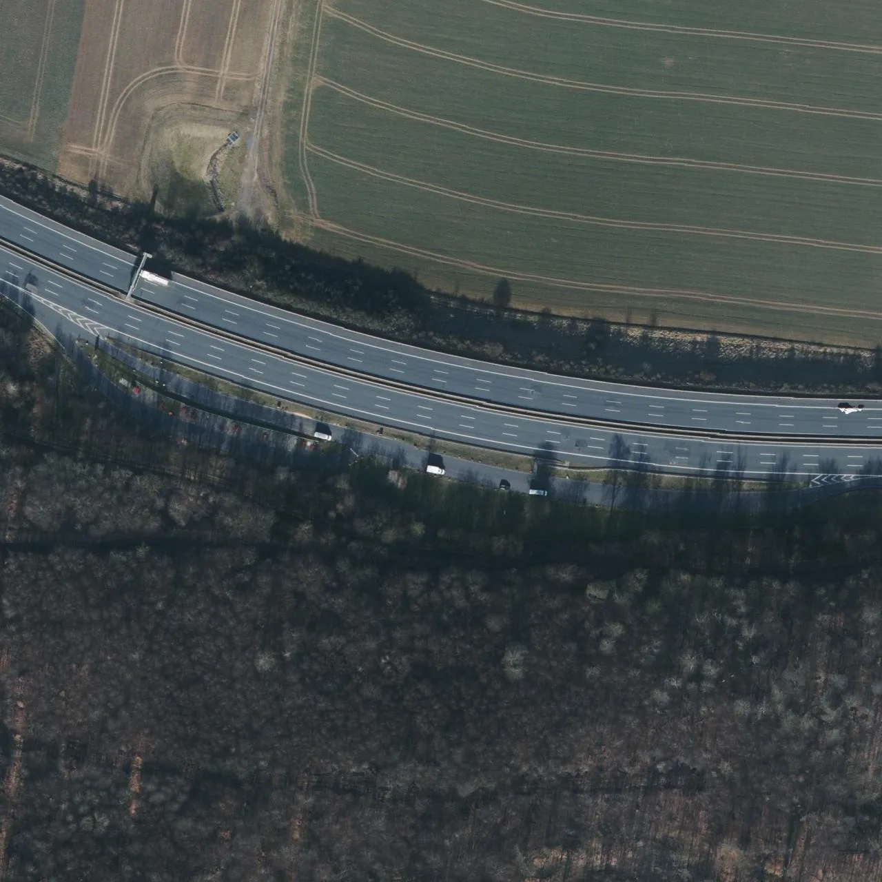 Aerial photo (orthophoto) of truck parking Bernser Kirchweg Süd from 2025