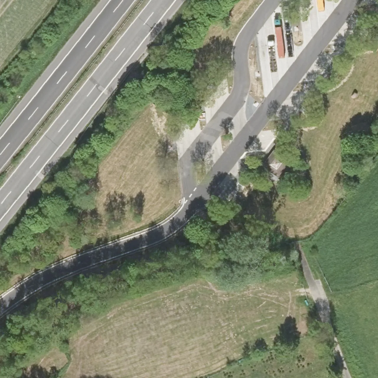 Aerial photo (orthophoto) of truck parking Rosengarten Ost from 2024