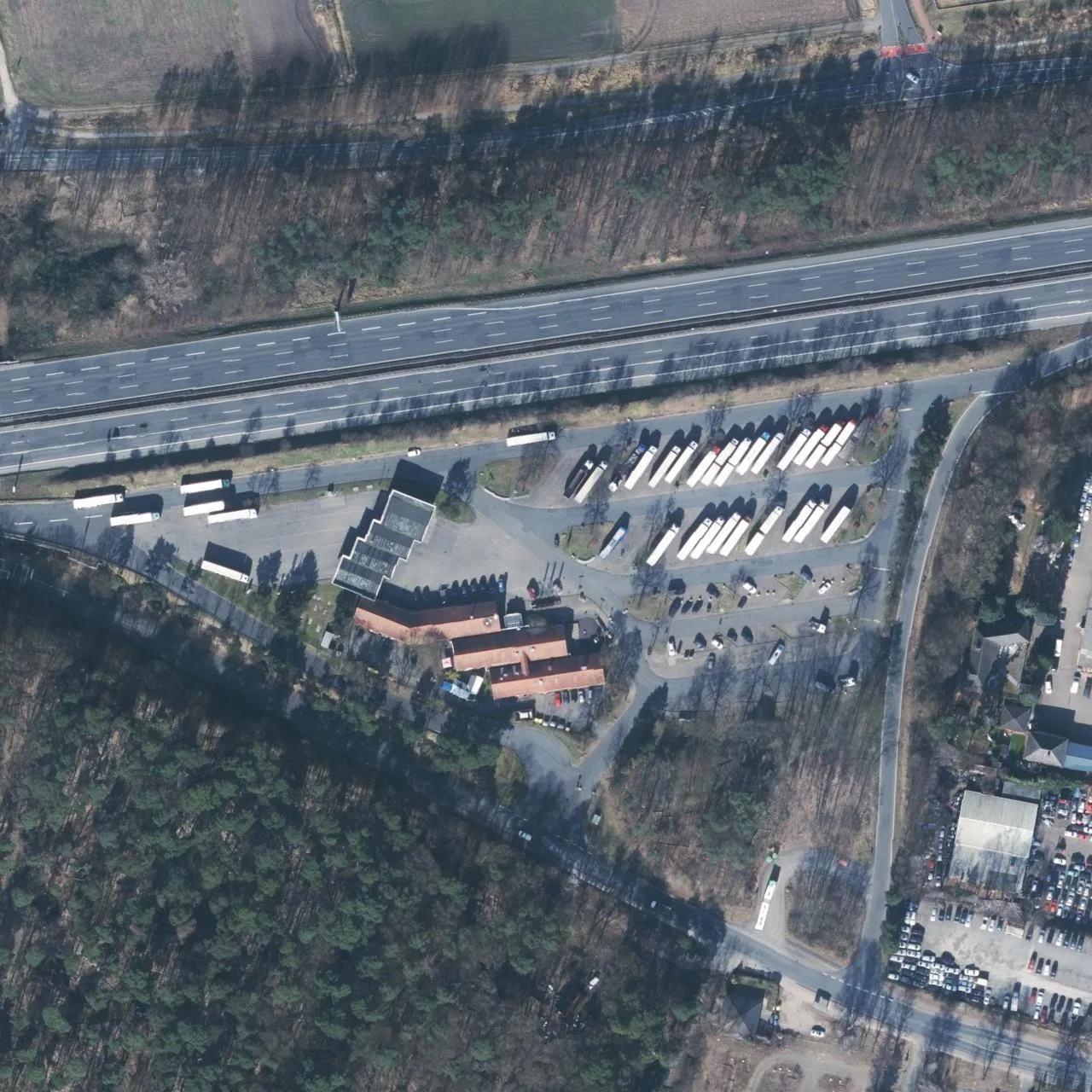 Aerial photo (orthophoto) of truck parking Garbsen Süd from 2025