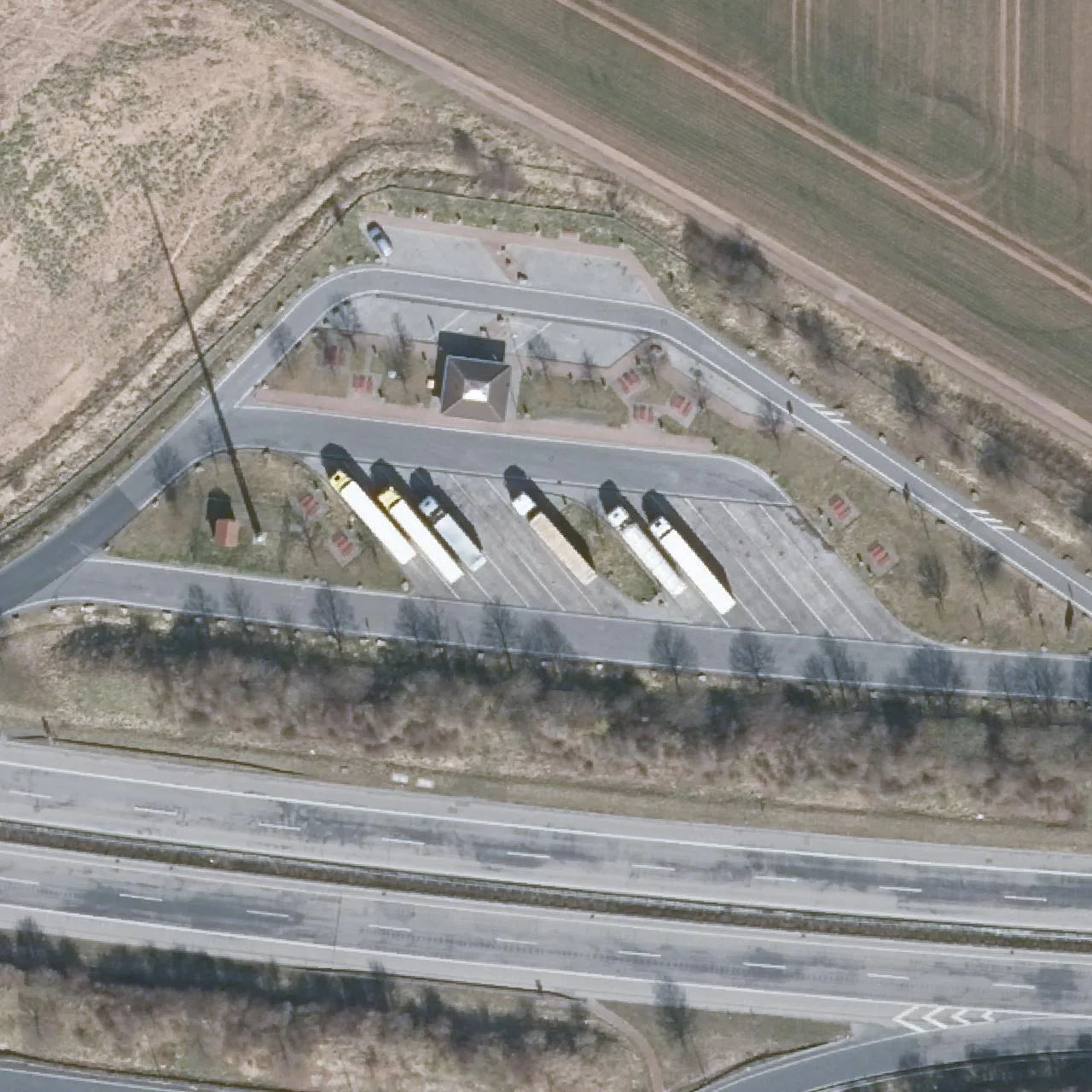 Aerial photo (orthophoto) of truck parking Galgenberg Nord from 2025