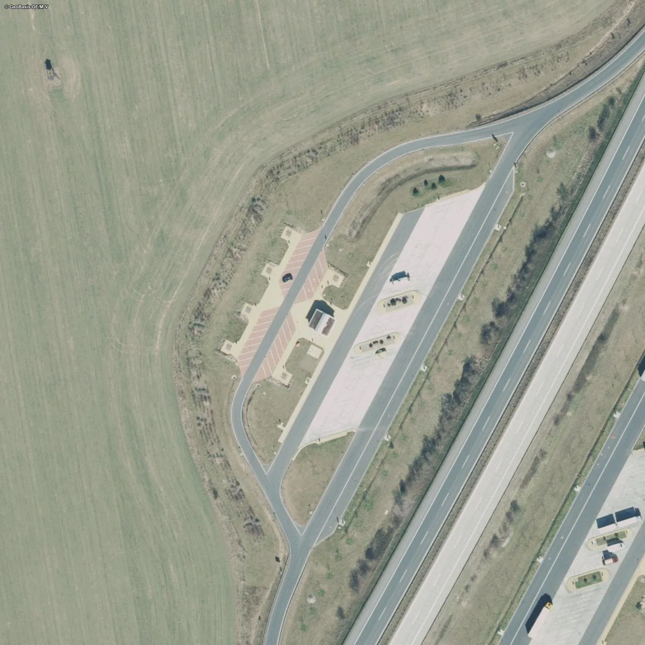 Aerial photo (orthophoto) of truck parking Kiether Berg West from 2025