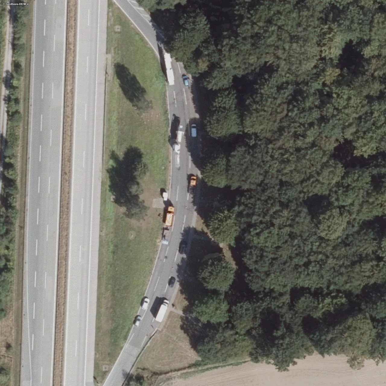 Aerial photo (orthophoto) of truck parking Zarnow Ost from 2024