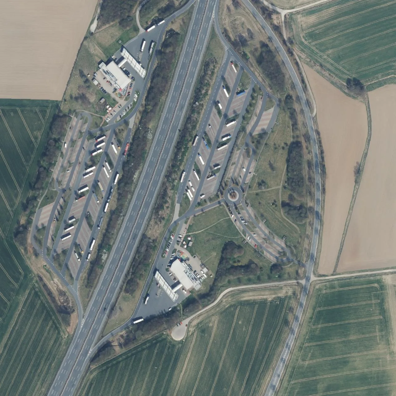 Aerial photo (orthophoto) of truck parking Harz Ost from 2025