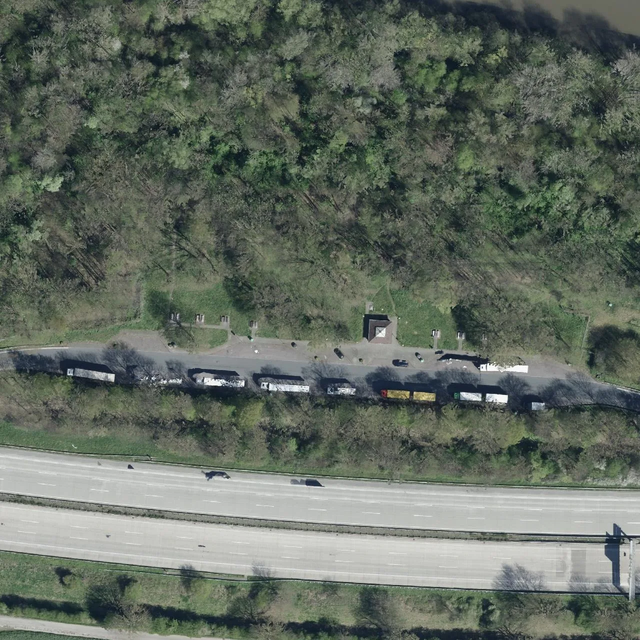 Aerial photo (orthophoto) of truck parking Mahndorfer Marsch from 2025