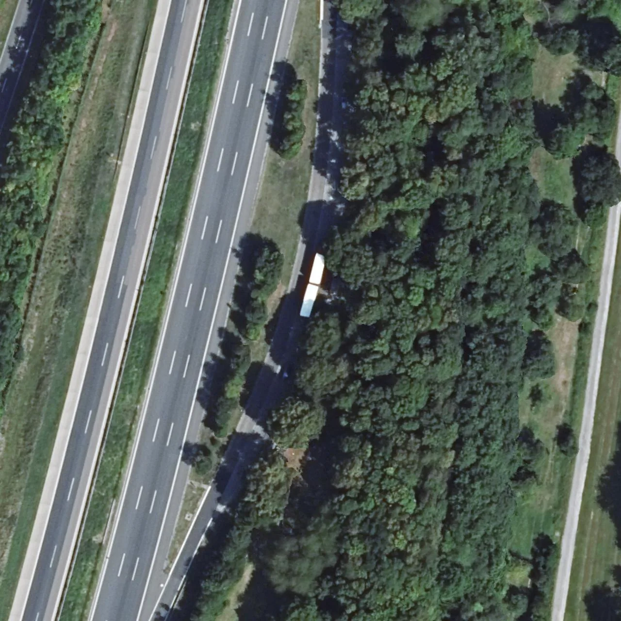 Aerial photo (orthophoto) of truck parking Elfershausen Ost from 2023