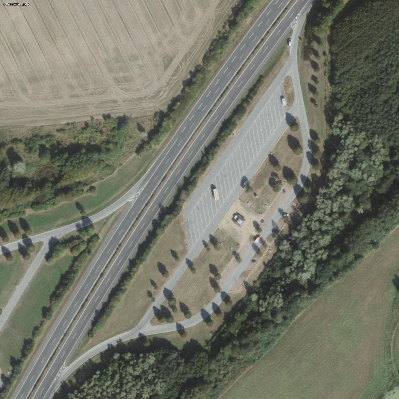Aerial photo (orthophoto) of truck parking Mölenbarg Nord from 2024