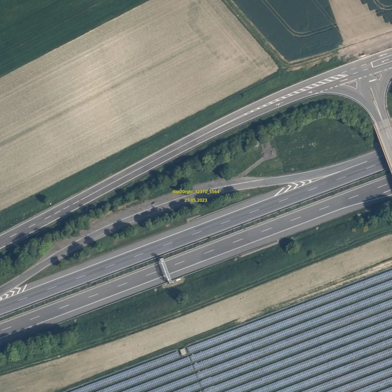 Luftbild (Orthofoto) des LKW-Parkplatzes Herberkaul aus dem Jahr 2023