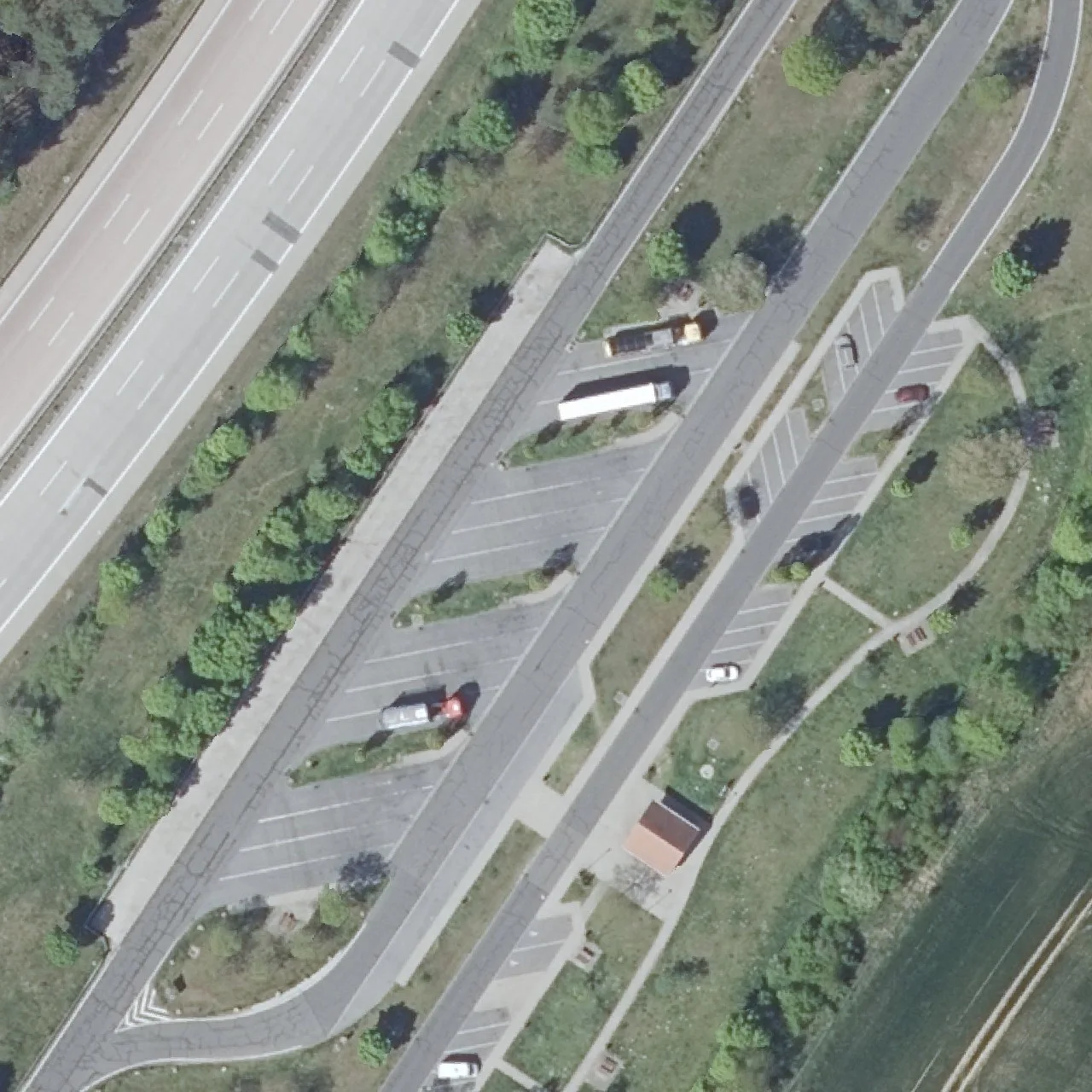 Aerial photo (orthophoto) of truck parking Rabenstein from 2025