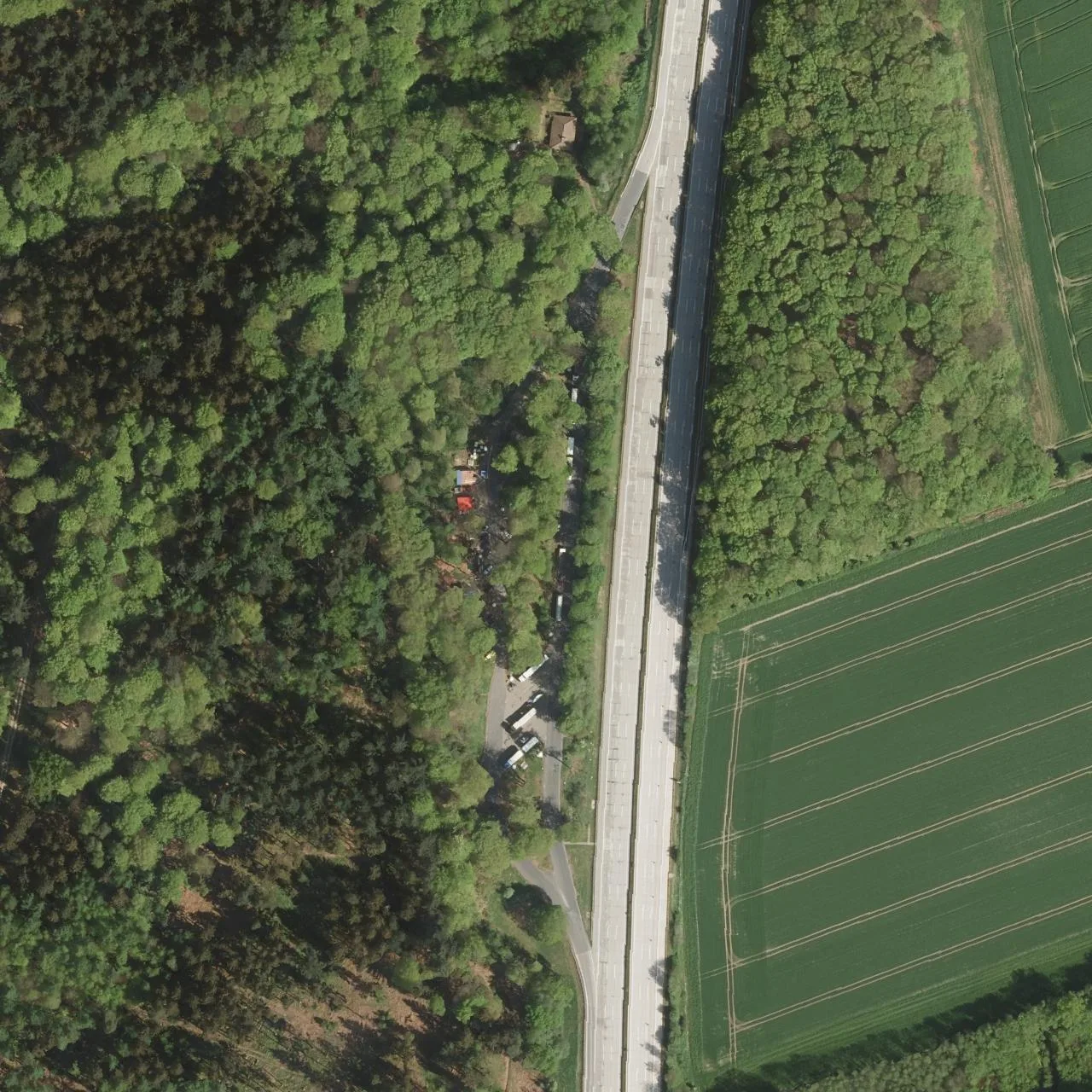 Aerial photo (orthophoto) of truck parking Garlstorfer Wald West from 2024