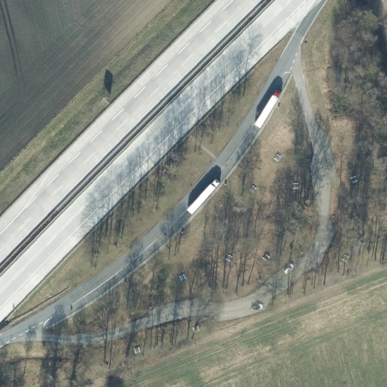 Aerial photo (orthophoto) of truck parking NI 22 Süd bei km 136,4 from 2023