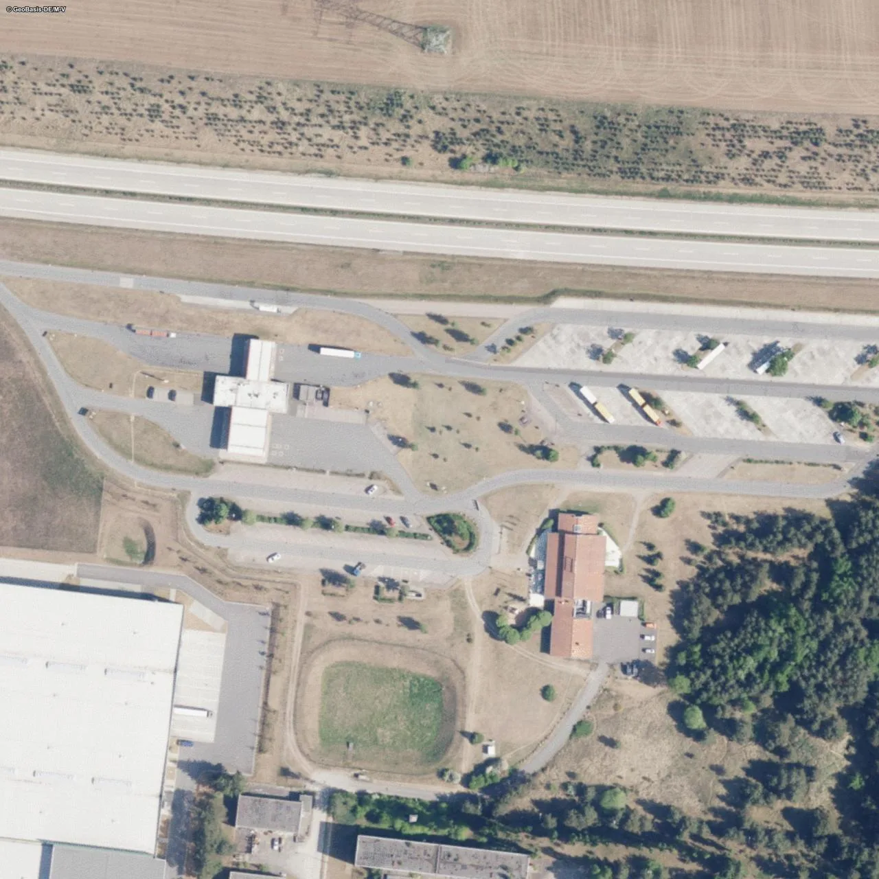 Aerial photo (orthophoto) of truck parking Schaalsee Süd from 2025