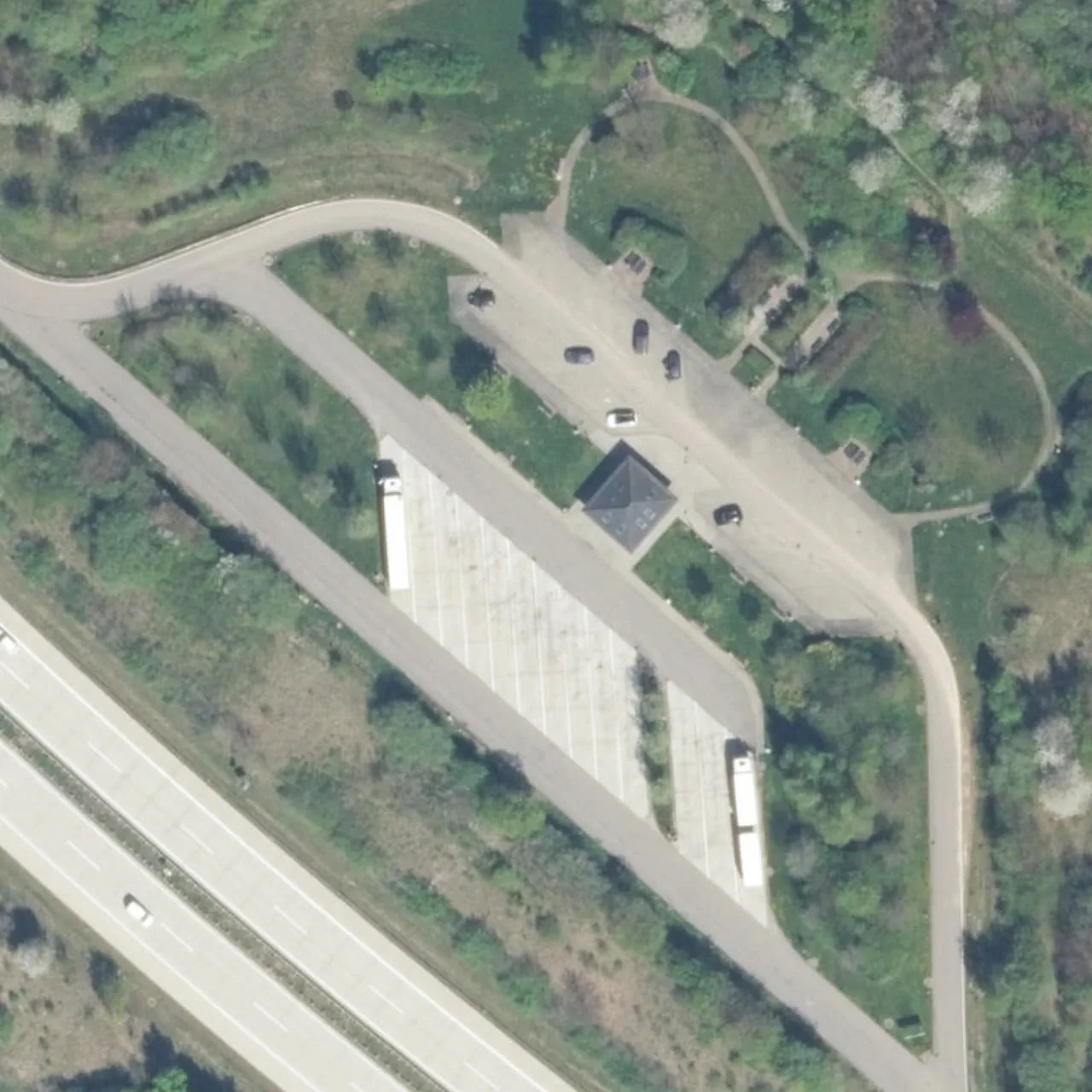 Aerial photo (orthophoto) of truck parking Am Mühlbachtal Nord from 2023