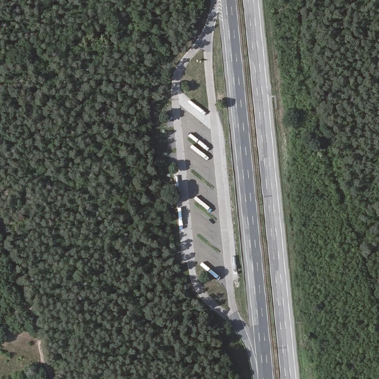 Aerial photo (orthophoto) of truck parking Wildbahn from 2023