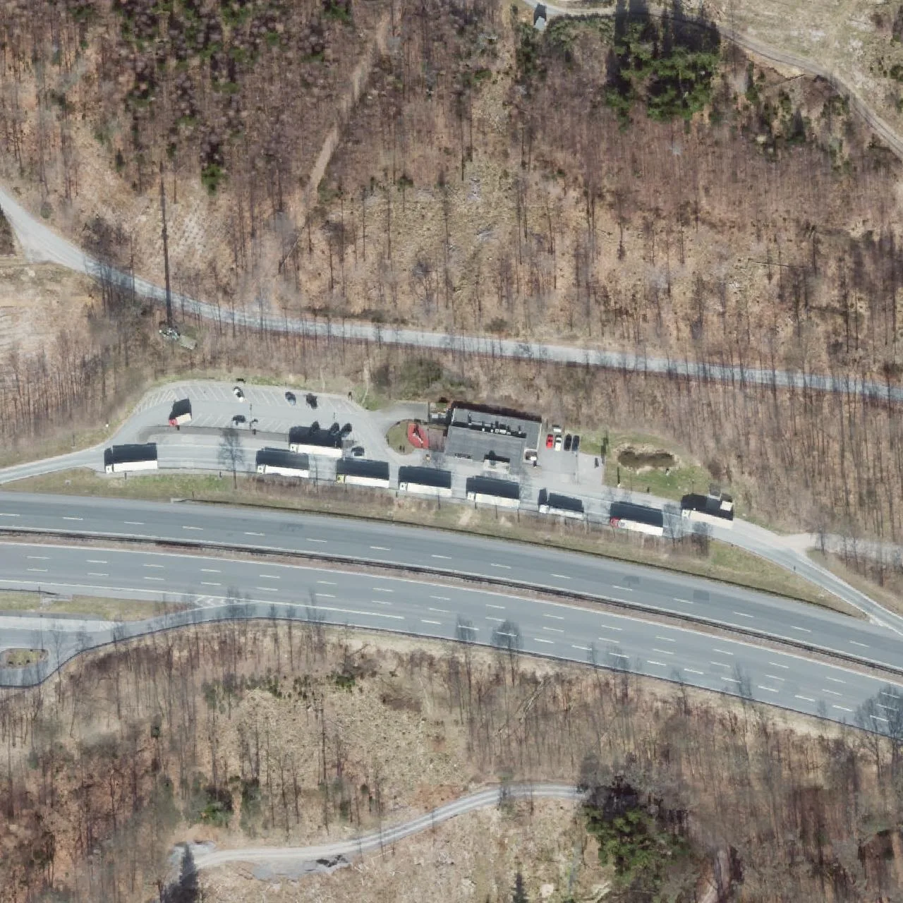 Aerial photo (orthophoto) of truck parking Kaltenborn from 2025