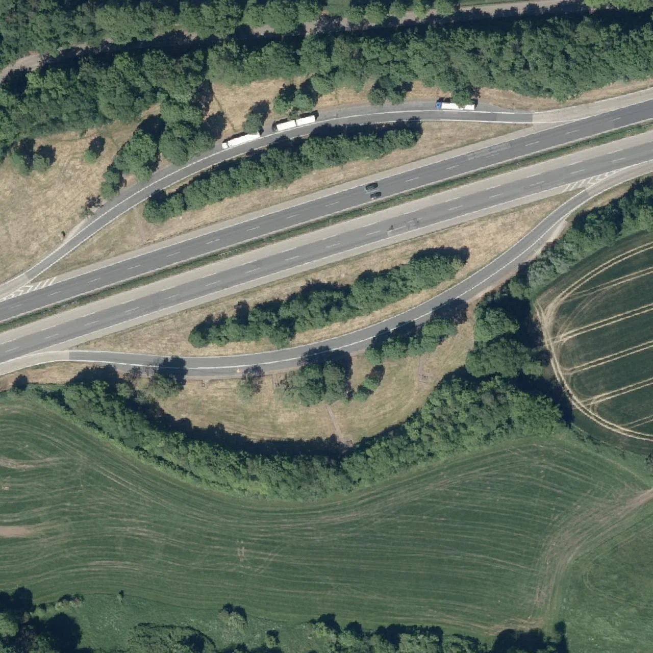 Aerial photo (orthophoto) of truck parking Bashake from 2024