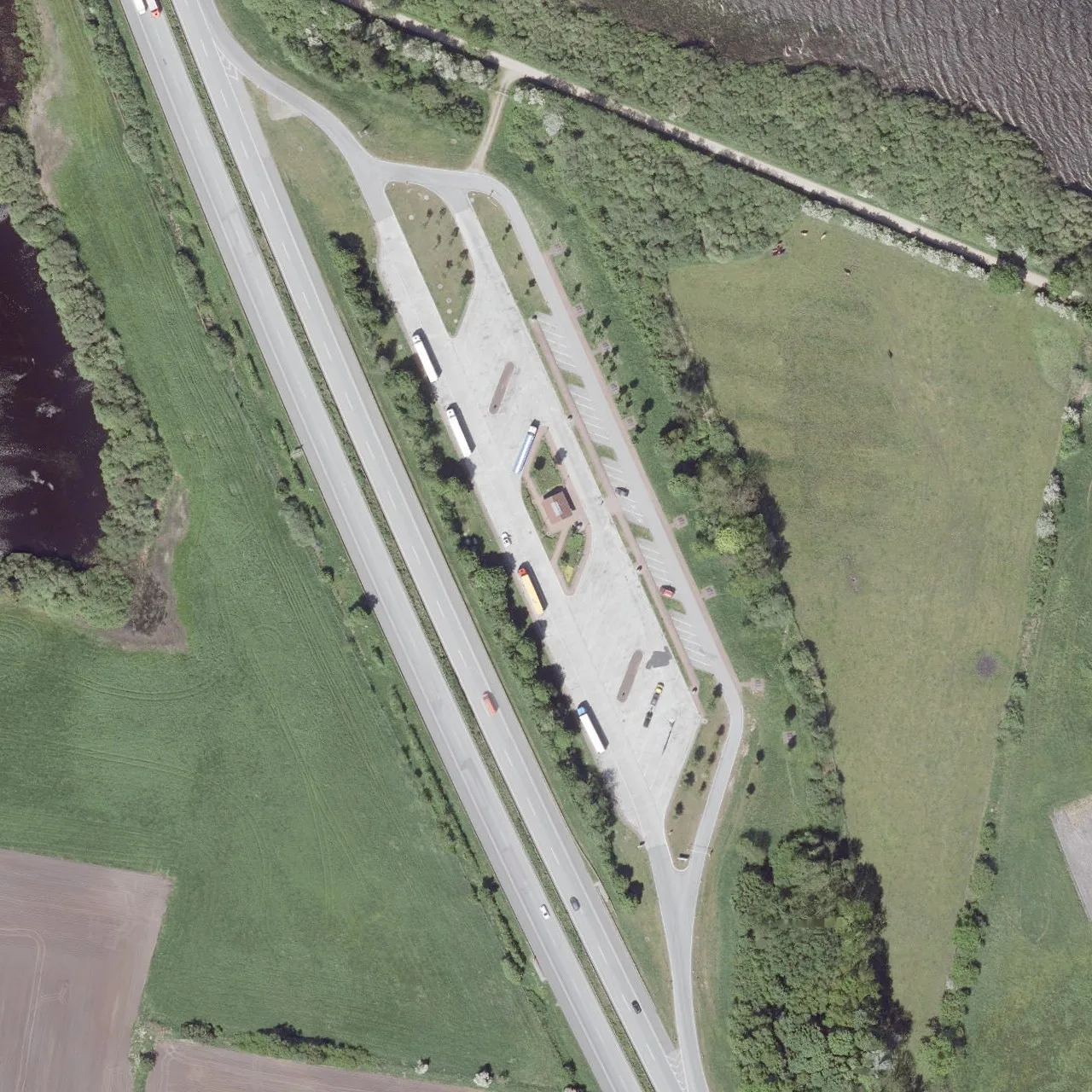 Aerial photo (orthophoto) of truck parking Arenholz from 2024