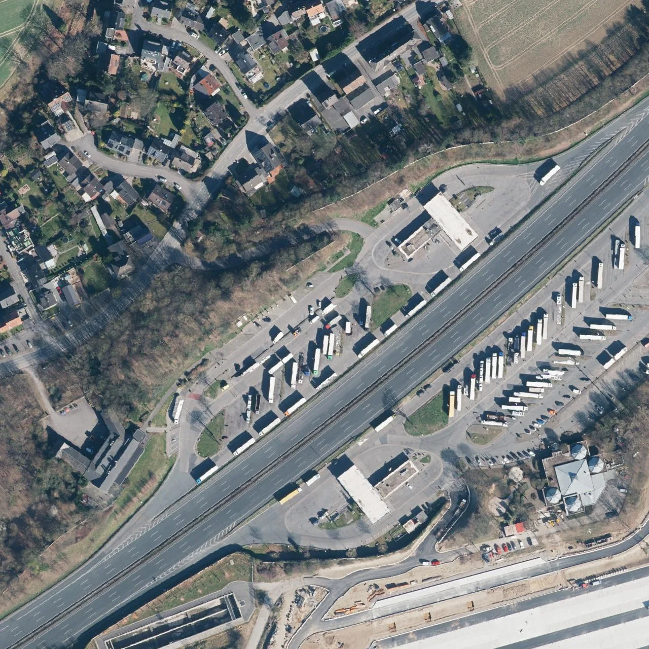 Aerial photo (orthophoto) of truck parking Lichtendorf (Nord) from 2025