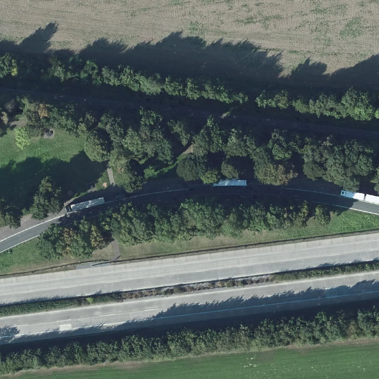 Aerial photo (orthophoto) of truck parking Berge (Nord) from 2024