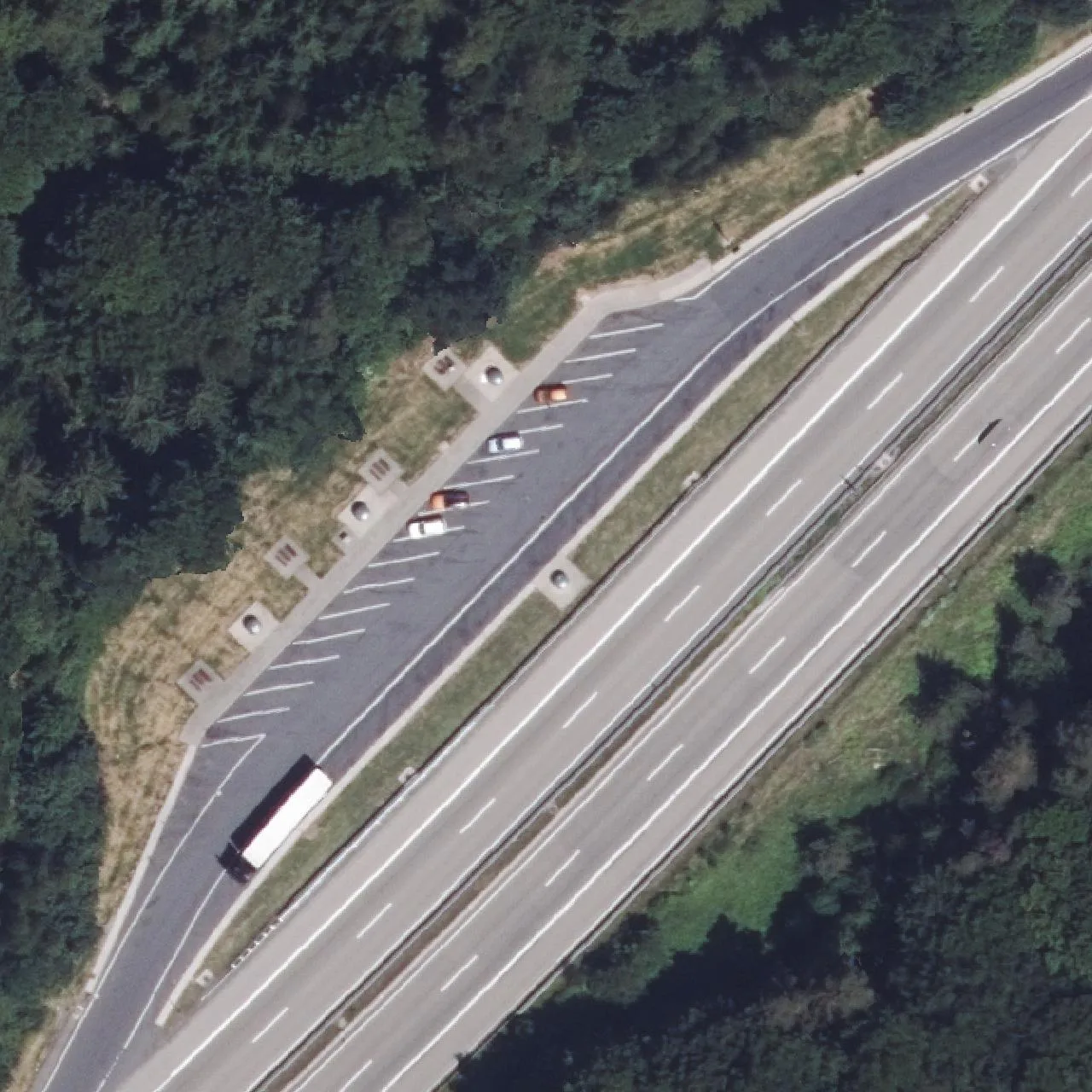 Aerial photo (orthophoto) of truck parking Frohnkreuz from 2022