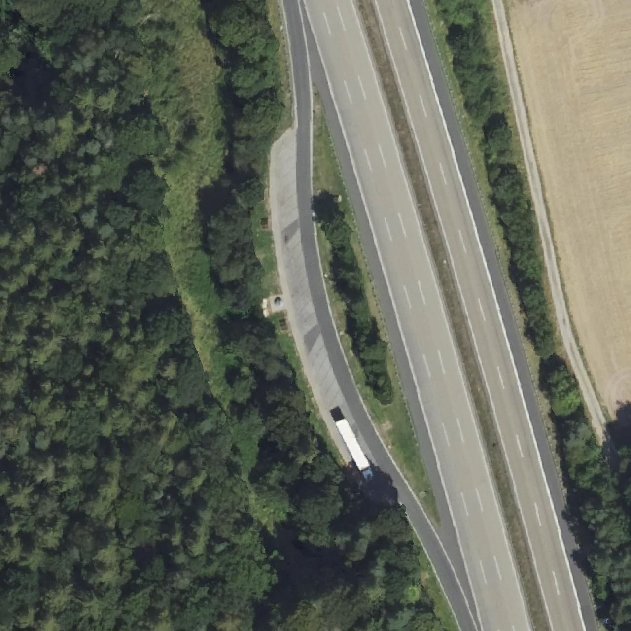 Aerial photo (orthophoto) of truck parking Fuchsberg from 2024