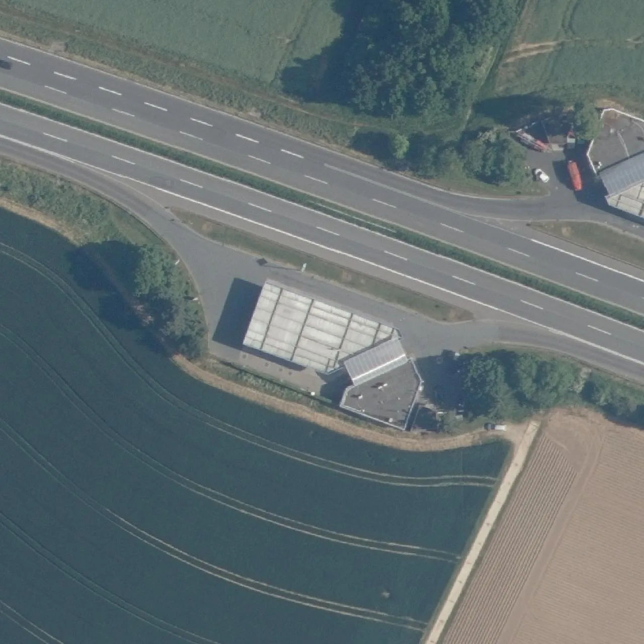 Aerial photo (orthophoto) of truck parking Bad Homburg Süd from 2023