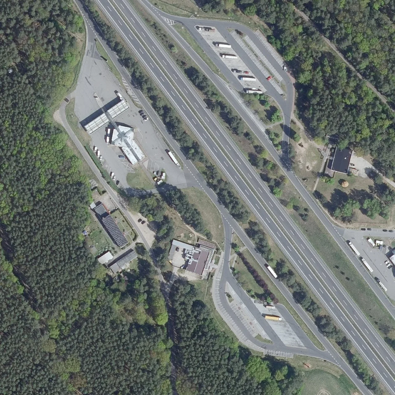 Aerial photo (orthophoto) of truck parking Walsleben West from 2025