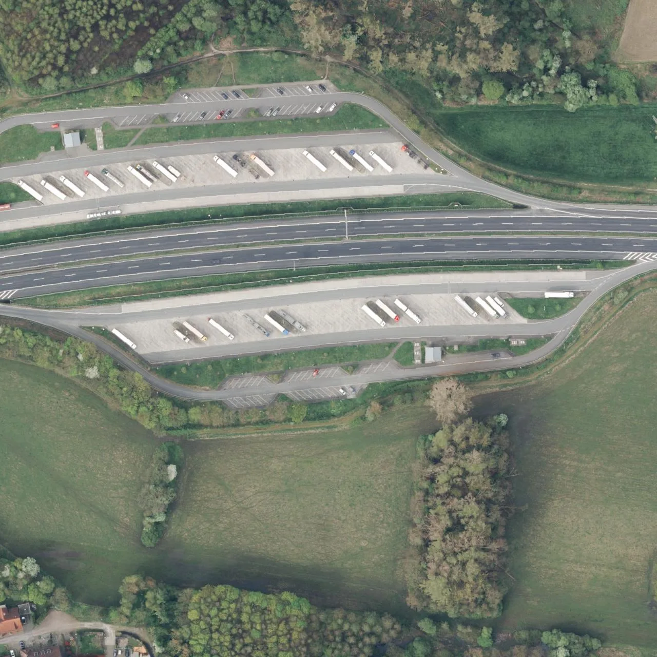 Aerial photo (orthophoto) of truck parking Holthauser Bruch (Süd) from 2024