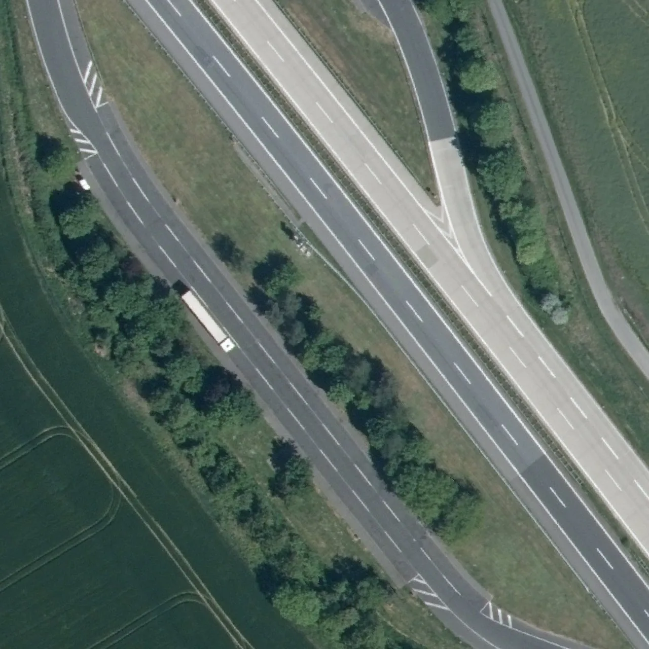Aerial photo (orthophoto) of truck parking Kiebitzberg from 2024