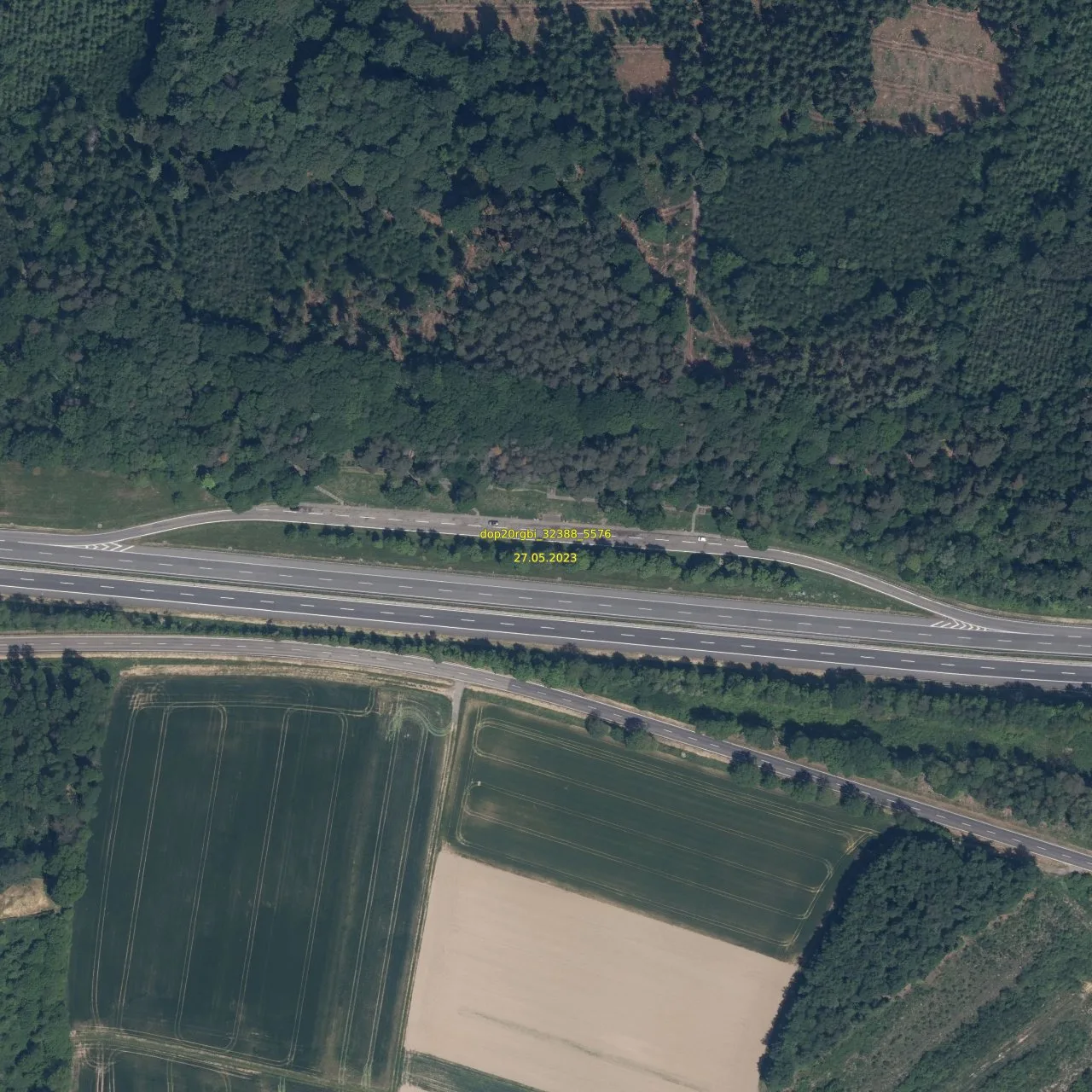 Luftbild (Orthofoto) des LKW-Parkplatzes Goloring aus dem Jahr 2023